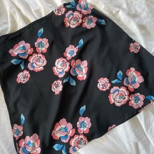 Nastygal A line satin slip skirt floral